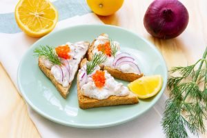Toast with shrimp