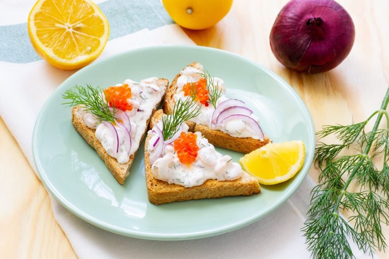 Toast with shrimp
