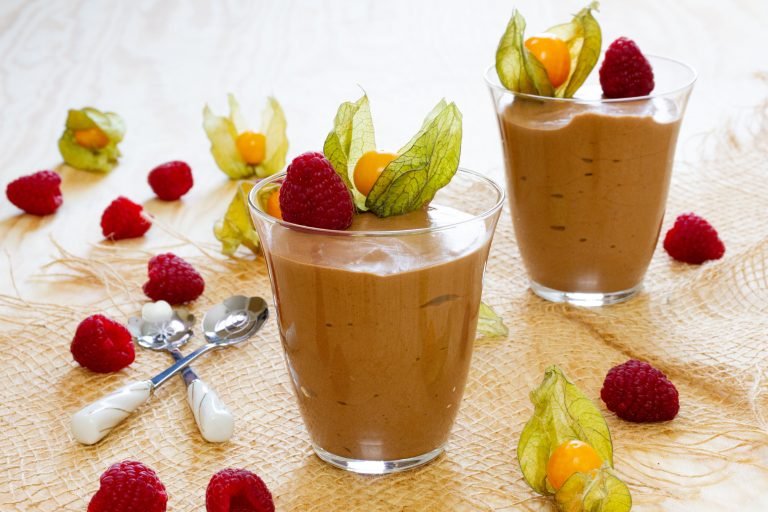Mousse made with dark chocolate