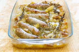 Baked white sausage