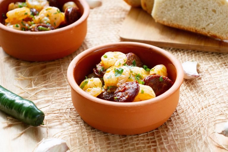 Chorizo and prawns