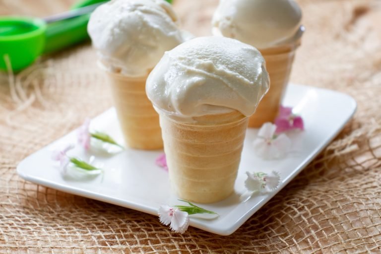 Homemade vanilla ice cream