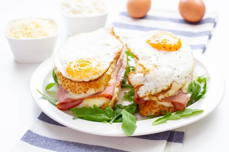 Croque Madame with egg, cheese and ham