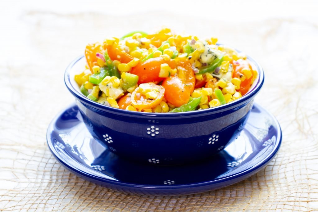 Sweetcorn salad with cheese