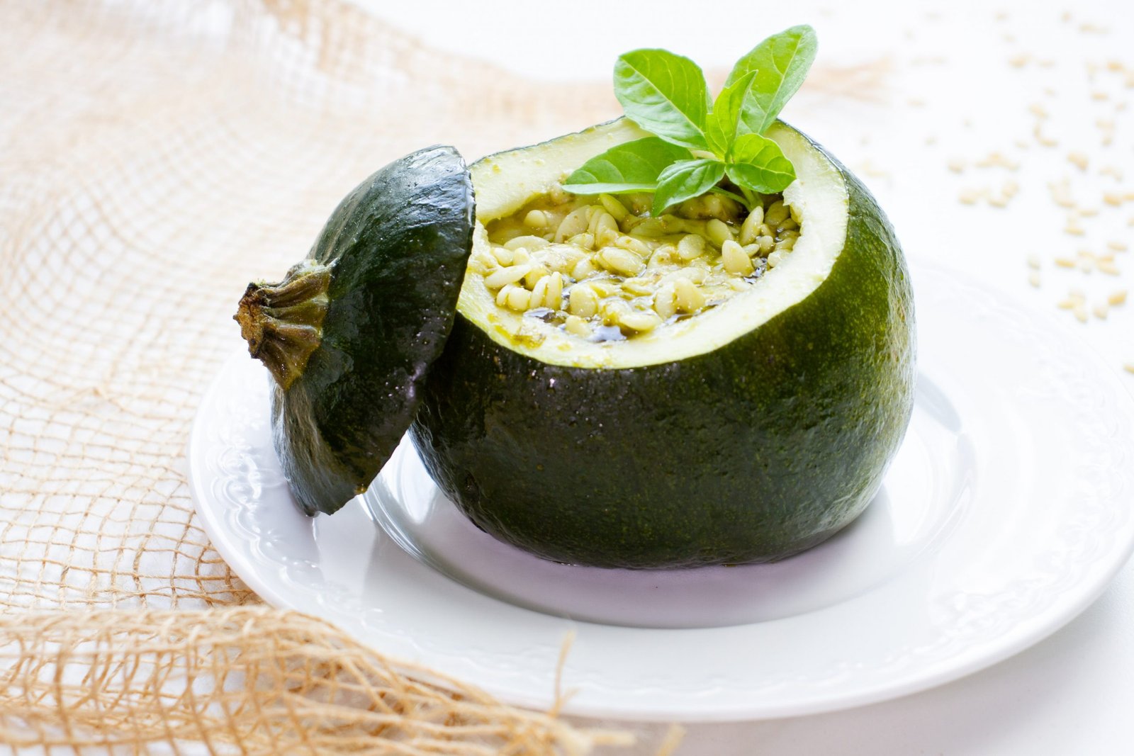 |Zucchini with mozzarella and orzo