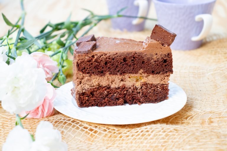 Cake with cream and orange