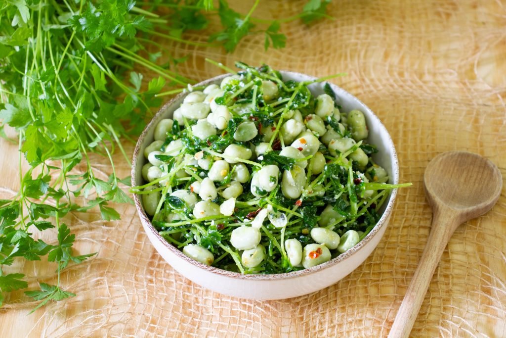 Recipe for broad bean salad