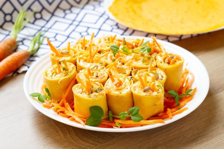 Crêpe rolls with egg and cheese filling recipe