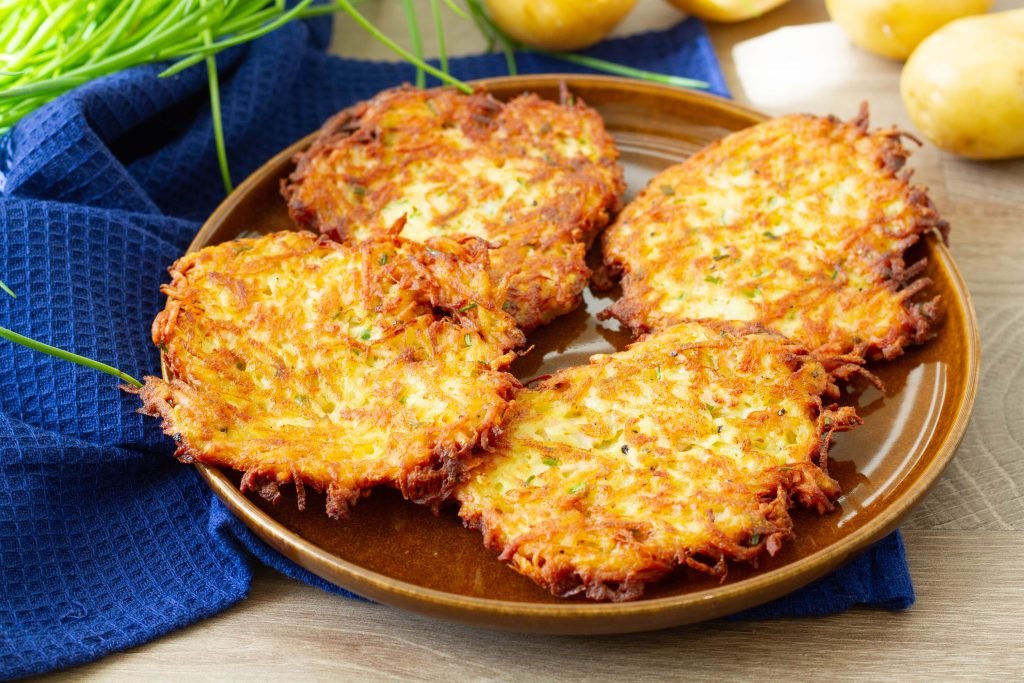 Potato fritters with ham recipe