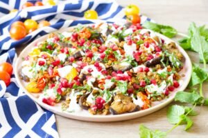 Baked eggplant with lentils and tomatoes recipe