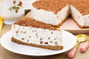 Recipe for no-bake stracciatella cheesecake
