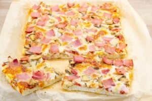 Recipe for pizza from a baking pan