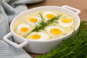 Recipe for eggs in warm horseradish sauce