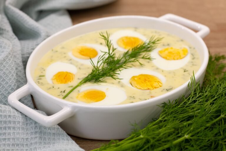 Recipe for eggs in warm horseradish sauce