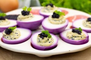 Recipe for eggs stuffed with caviar cream