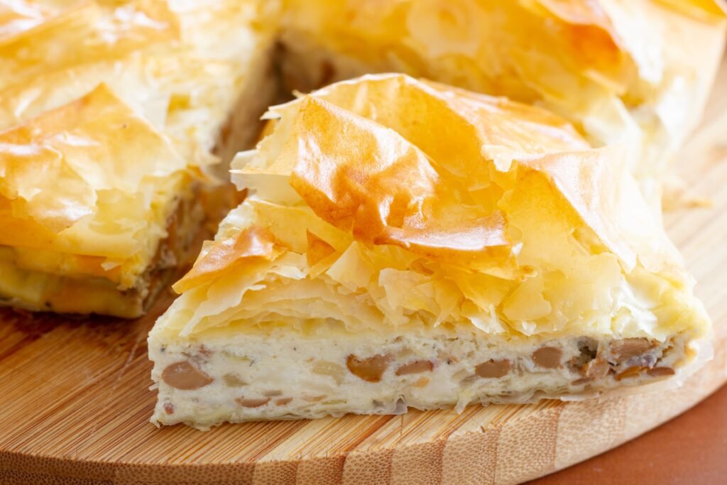 Recipe for filo tart with chanterelles